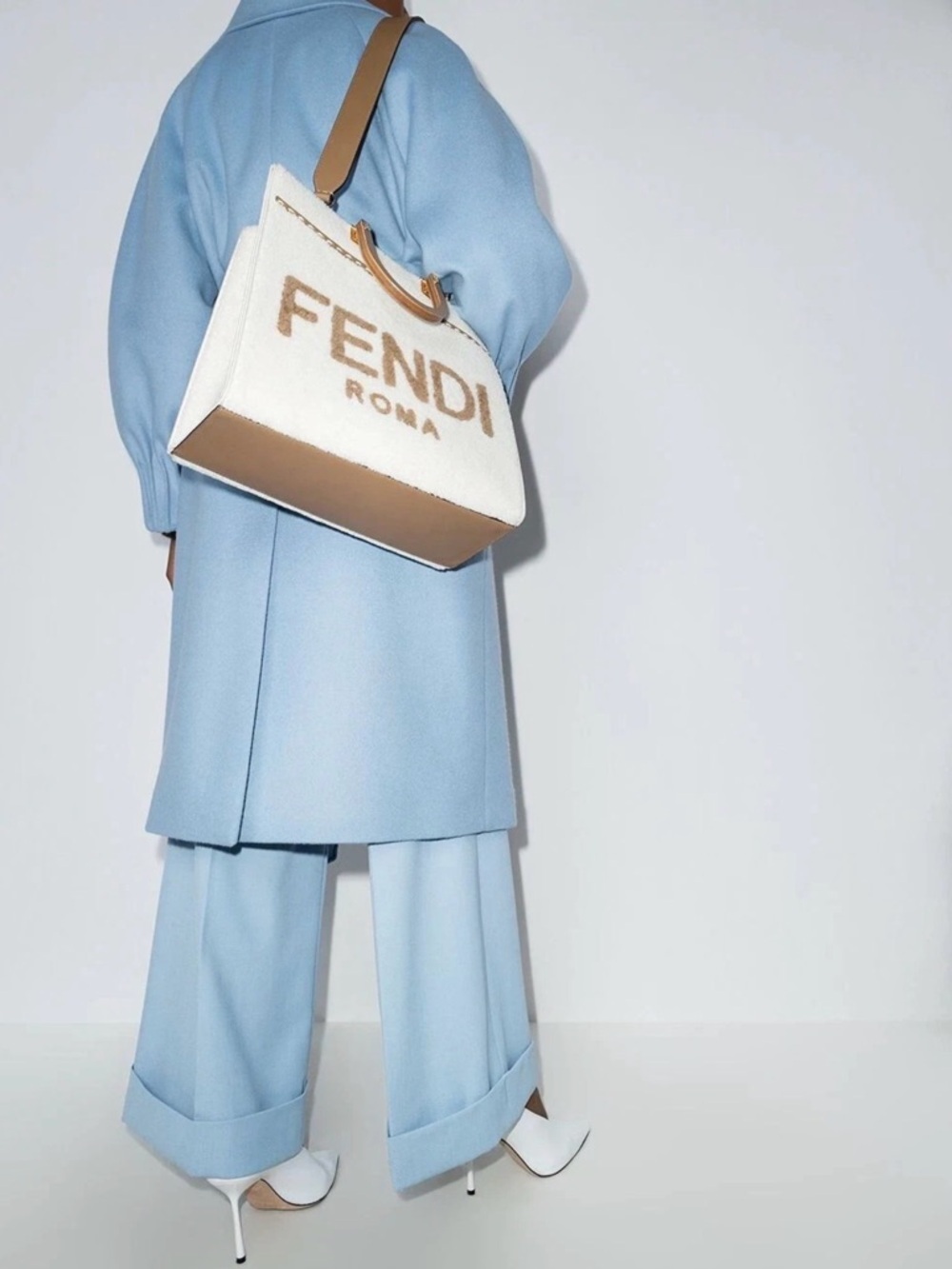 FENDI SHEARLING SUNSHINE MEDIUM TOTE BAG SHOULDER STRAP (LIMITED EDITION) - Picture 11 of 15